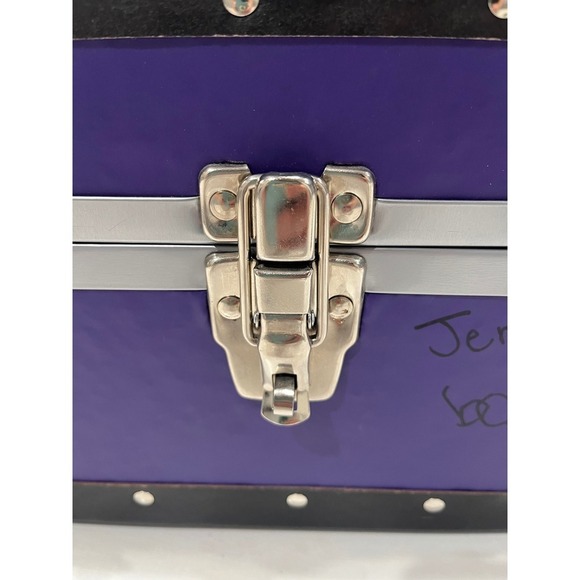 Mini Bunk Trunk camp lock box Purple Storage Box Organizer Keepsake 14 x 8 x 8 - Picture 6 of 12